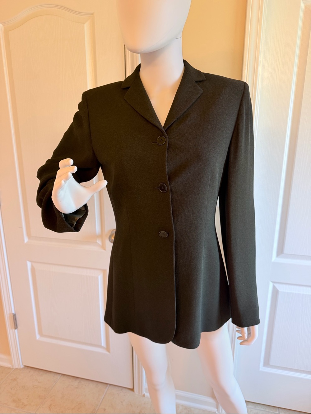 Vintage Ann Taylor Forest Green Tailored 3 Button Blazer Size 6
